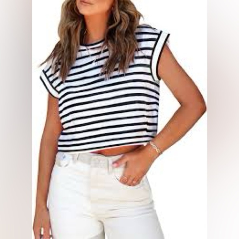 6- Lira stripped cropped tank top- oversized